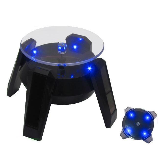 廠家直銷太陽能旋轉(zhuǎn)展示臺360度旋轉(zhuǎn) 太陽能手機(jī)珠寶玉器小產(chǎn)品展示架 帶LED燈